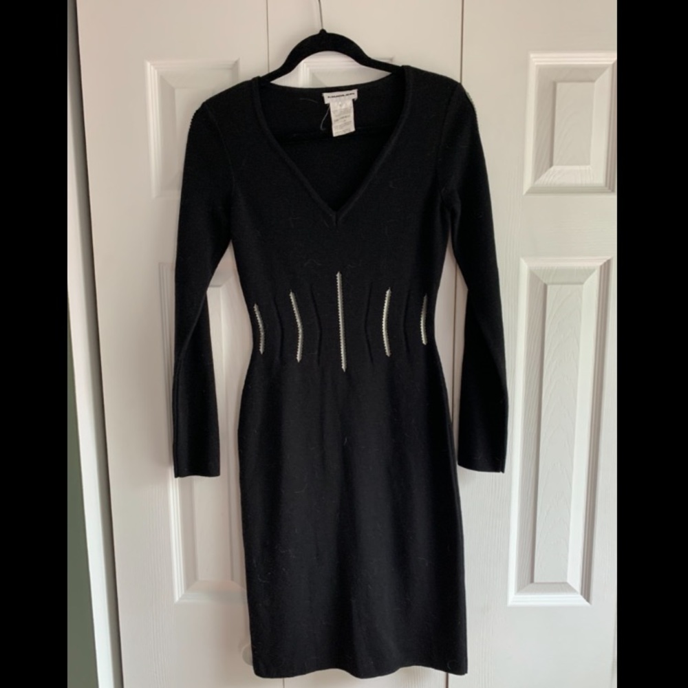 Black Mugler Sweater Dress